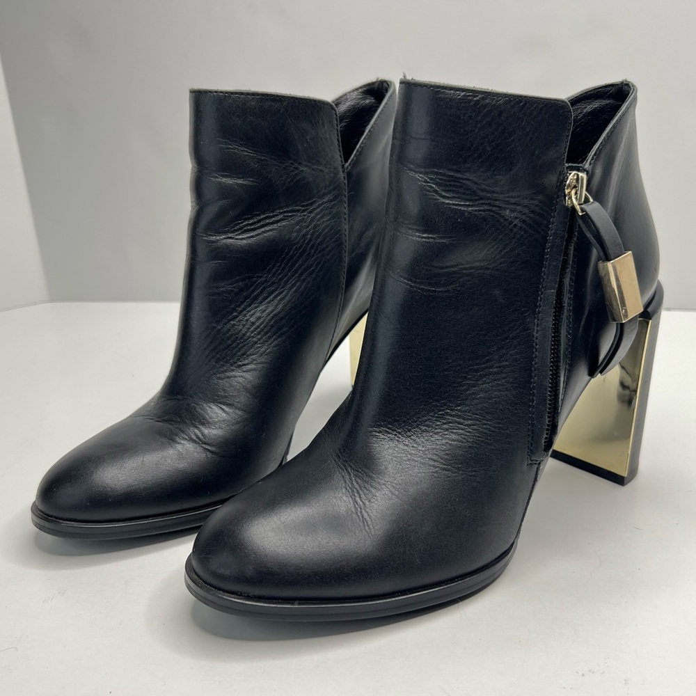 See by Chloe Black Leather Bootie Boots Size 39.5